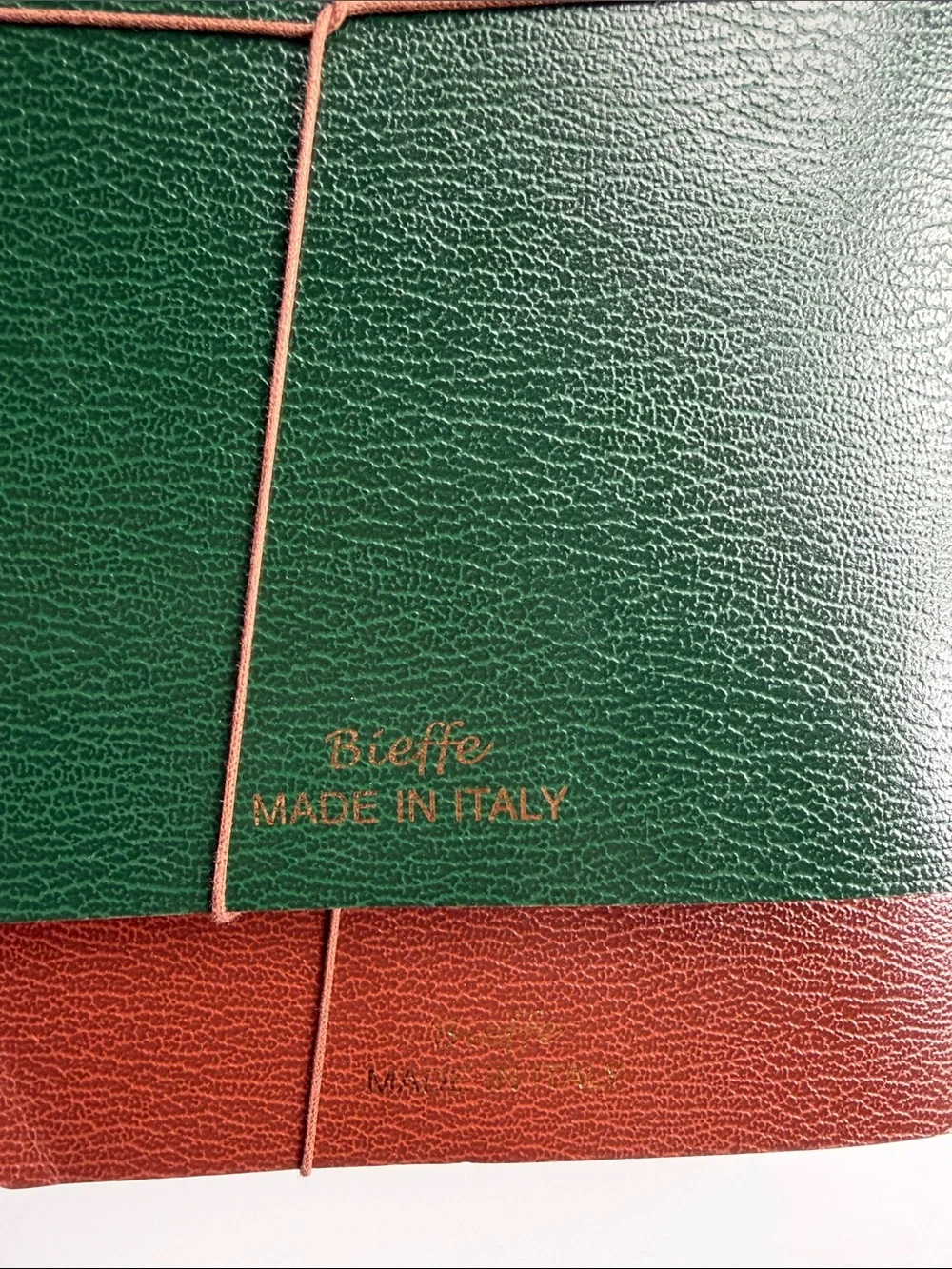 Bieffe Set of 6 Handmade Italian Notebooks - Dark Green & Red